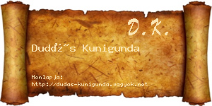 Dudás Kunigunda névjegykártya
